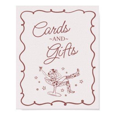 Burgundy Cocktails Cowgirls Rodeo  & Gifts Poster