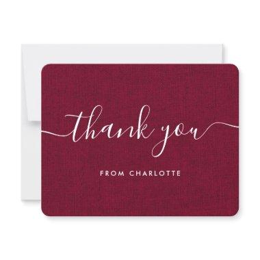 Burgundy Country Wedding  Birthday Thank You