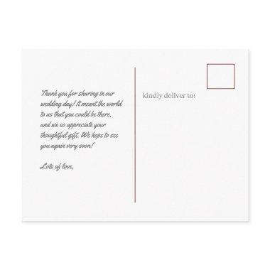 Burgundy Couples Personalized Stationery Photo Post