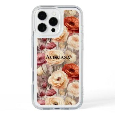 Burgundy Cream Spring Flowers  iPhone 16 Pro Max Case
