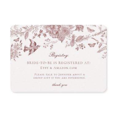 Burgundy Fall Toile Jouy Registry  Insert