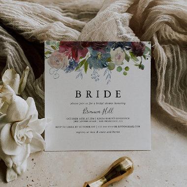 Burgundy Floral and Greenery Bride