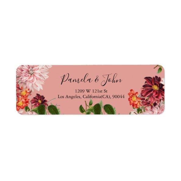 Burgundy Floral Anniversary | Birthday | Wedding L Label
