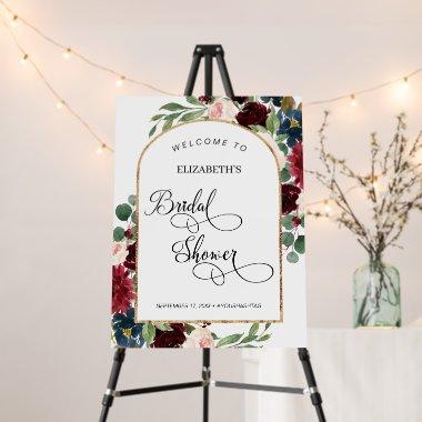Burgundy Floral Arch Frame  Welcome Foam Board