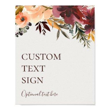 Burgundy Floral | Beige  and Gifts Custom Poster