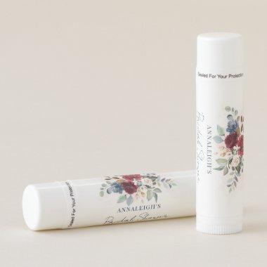 Burgundy Floral Botanical Script  Lip Balm