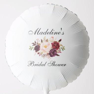 Burgundy Floral  Helium Balloon