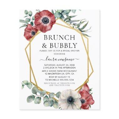 Burgundy Floral Brunch And Bubbly