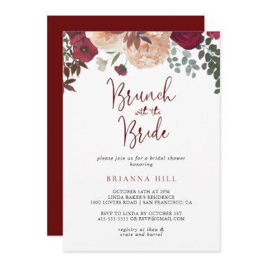 Burgundy Floral Brunch with the Bride Shower