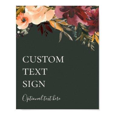 Burgundy Floral | Green  and Gifts Custom Poster