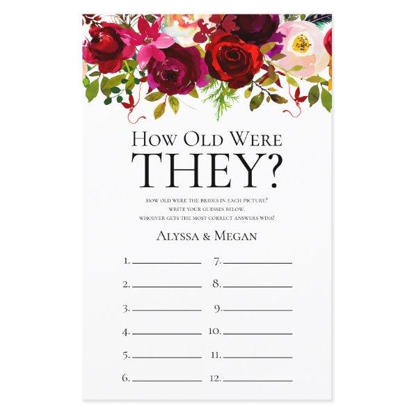 Burgundy Floral How Old Were They LGBTQ