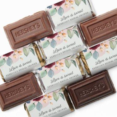 Burgundy Floral Love is Sweet Bridal Shower Hershey's Miniatures