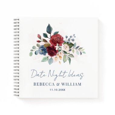 Burgundy Floral Script  Notebook