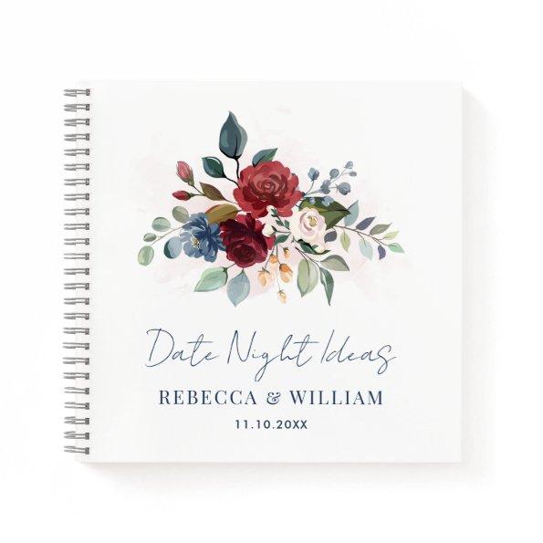 Burgundy Floral Script  Notebook