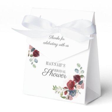Burgundy Floral Watercolor Blush  Favor Boxes
