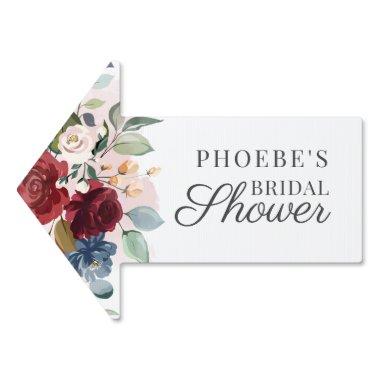 Burgundy Floral Watercolor  Sign