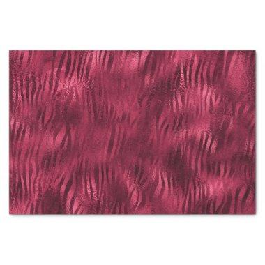 Burgundy Glam Foil Glitter Tiger Stripes Tissue Paper