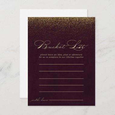 Burgundy Gold Glitter Bucket List Invitations