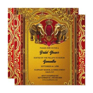 Burgundy gold indian elephants royal  holiday