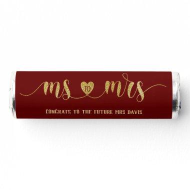 Burgundy Gold Ms to Mrs Bridal Shower Breath Savers® Mints