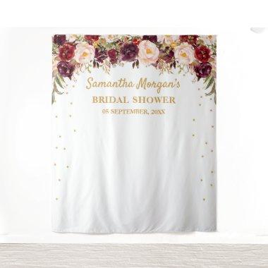 Burgundy marsala floral  backdrop