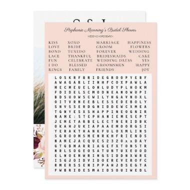 Burgundy Marsala Floral Bridal Shower Word Search Invitations