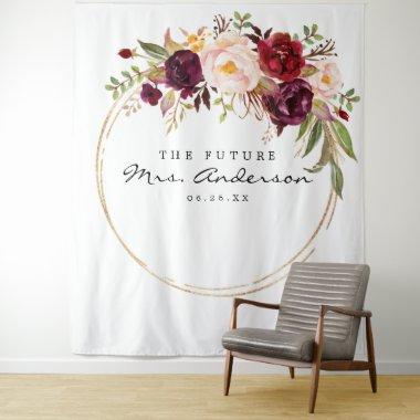 Burgundy Marsala Future Mrs  Backdrop
