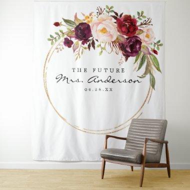 Burgundy Marsala Future Mrs Bridal Shower Backdrop