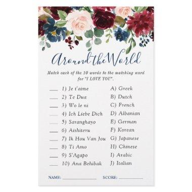Burgundy Navy Blue Blush Flower  Game