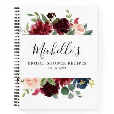 Burgundy Navy Blush  Recipe Book