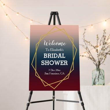 Burgundy Navy Blush Ombre Geometric Bridal Shower Foam Board