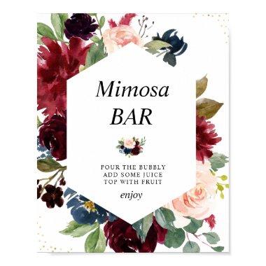 burgundy & navy bridal shower mimosa bar sign