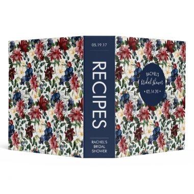 Burgundy Navy  Recipe 3 Ring Binder
