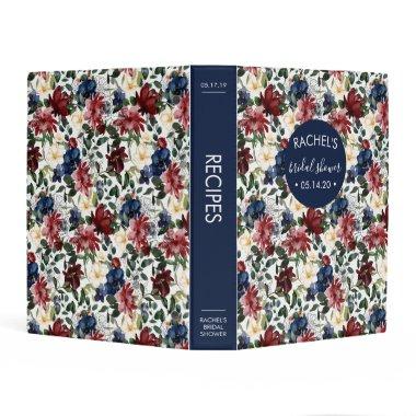 Burgundy Navy  Recipe Mini Binder
