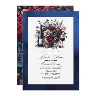 Burgundy & Navy Floral Wine-Themed