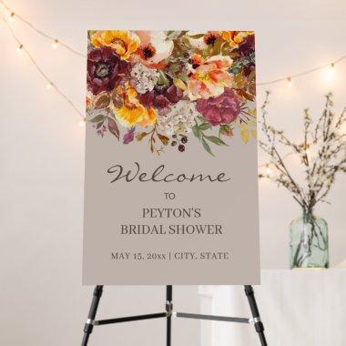 Burgundy Orange Fall Floral  Foam Board