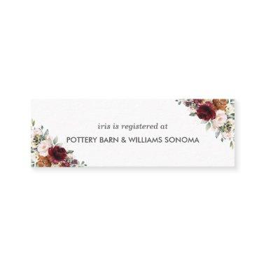 Burgundy Orange Floral Bridal Registry  Mini
