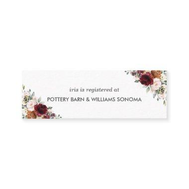 Burgundy Orange Floral Bridal Registry Invitations Mini