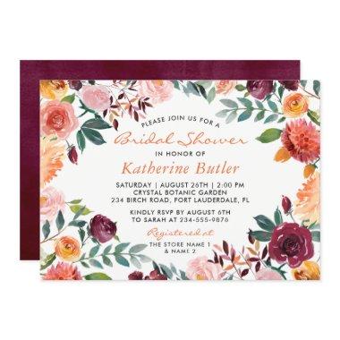 Burgundy Orange Pink Flowers Fall