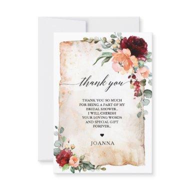 Burgundy Peach Coral Pink Roses  Thank You
