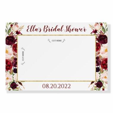 Burgundy Photo Prop Frame, Selfie Frame Board