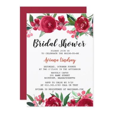 Burgundy Red and Pink Pretty Floral