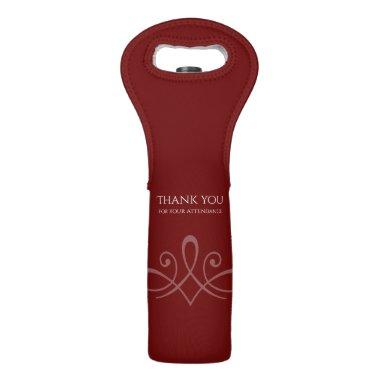 Burgundy red and white pattern wine bag