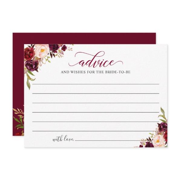 Burgundy Red Blush Floral Advice and Wishes