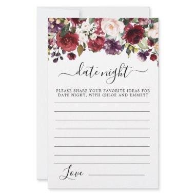 Burgundy Red Blush Pink Floral Date Night