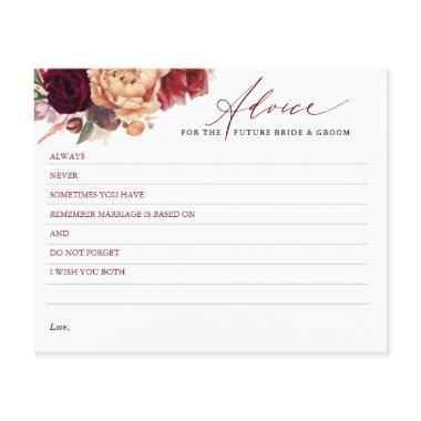 Burgundy Red Orange Fall Flowers Advice Card