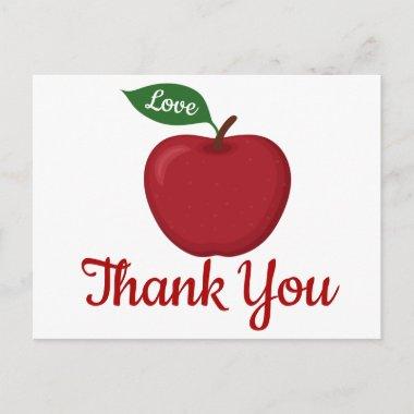 Burgundy Red Thank You Apple Rustic Wedding Party PostInvitations