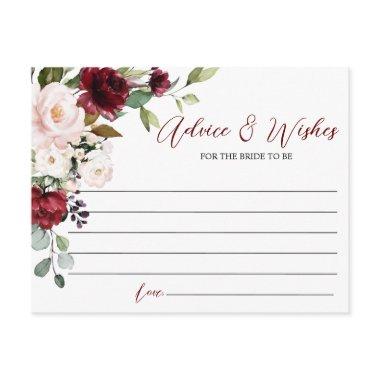 Burgundy Rose Advice & Wishes Invitations