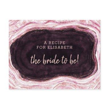 Burgundy & Rose Gold Geode Bride to Be Recipe