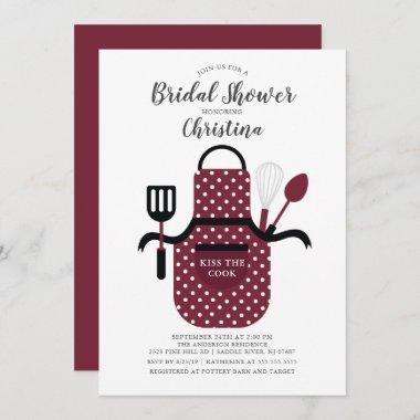 Burgundy Stock Kitchen Bridal Shower Invitations